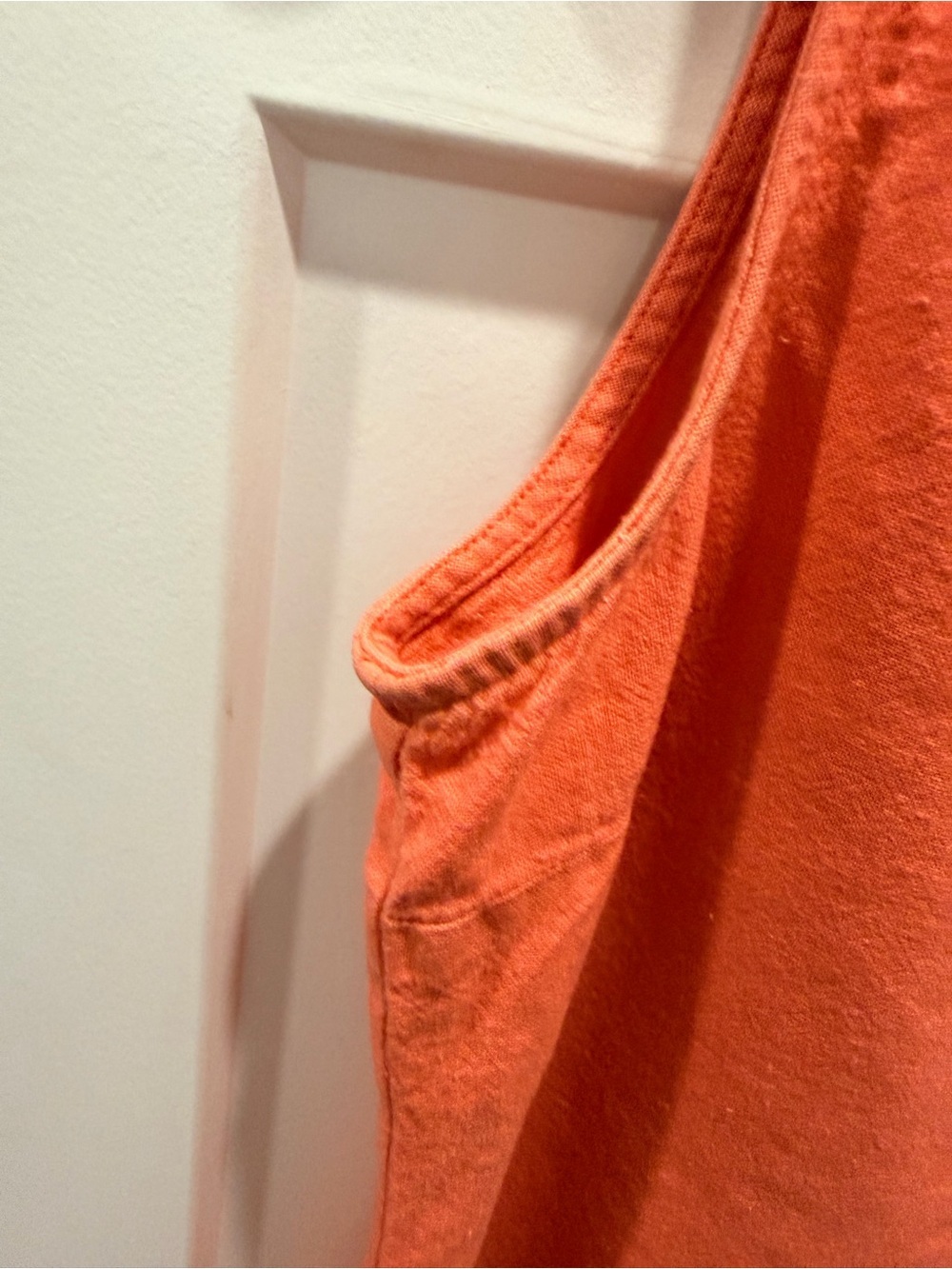 Casual Corner Annex Petite Medium Coral Linen Blend Shift Dress Sleeveless PM 10 - Picture 3 of 8